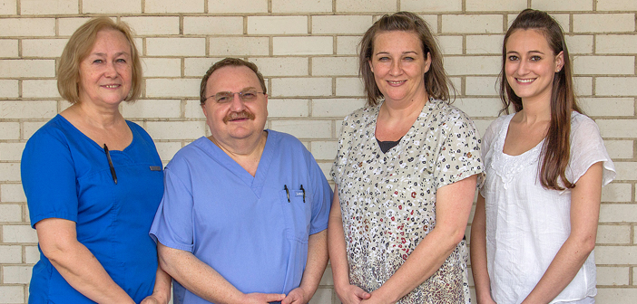CHI St. Luke’s Health Memorial Clinics welcomes longtime Lufkin family medicine physician Dr. Andrew Fercowicz and his staff to the Lufkin Care Team. Pictured from left to right: Chessa Fercowicz, WHNP; Dr. Fercowicz; Cally Claussen, PNP; and Marni Rossman, FNP-BC.